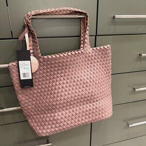 Isle Jacobsen Reversible Woven Tote Bag Rose Gold NWT